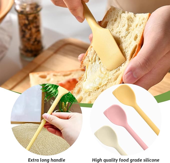 4 Pcs Mini Silicone Spatulas, Multifunctional Small Scrapers for Kitchen, Cosmetics & Jars, Reusable Stirrer for Jam, Lotion, Narrow & Thin Bottles, Colorful