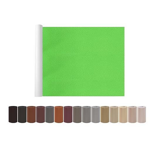 Leather Repair Patch Tape, Green 17 x 61 Inches Self Adhesive Leather Repair Kit for Furniture, Car Seat,Vinyl Leather Repair Kit for Office Chairs, Bags, Luggage
