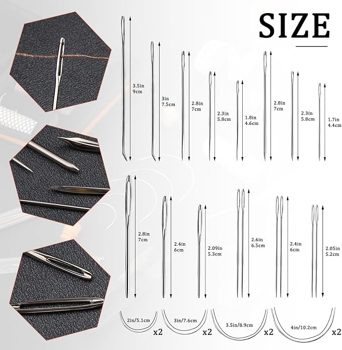 MORFEN Sewing Kit for Adults, 38 Pcs Heavy Duty Sewing Kit, Needle and Thread Kit with Hand Sewing Needles 8 Upholstery Thread, Upholstery Repair Kit for Carpet Canvas DIY Sewing Repair