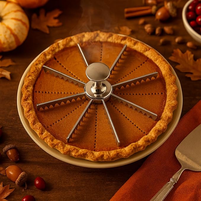 Mrs. Anderson’s Baking Pie Marker, Guideline, and Portion Divider, 8 Slice,Silver