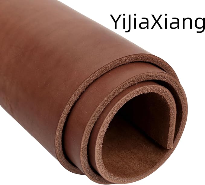 Full Grain Leather Sheet, 4-5mm Thick, Brown Leather, Vegetable Tanned Leather for Crafting, Tooling, Sheath Making (Brown 20 x 40 inches)