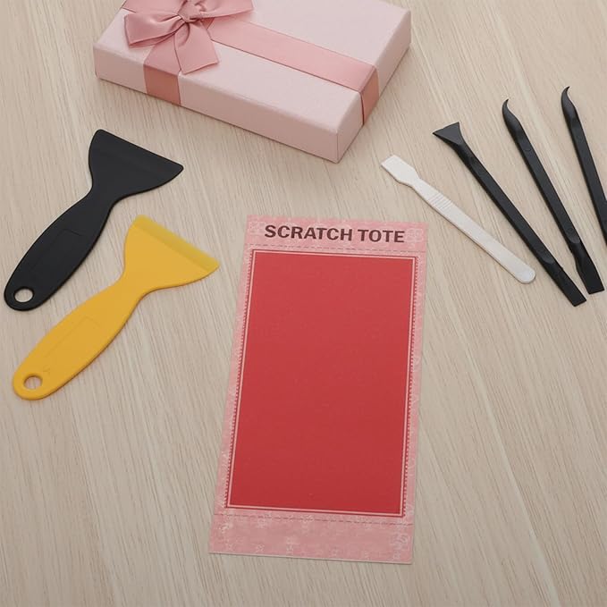 Crevice Cleaning Tool Set, 6Pcs Plastic Scrapers Non Scratch Multi-Purpose Plastic Scraper for Tight Space and Gaps Perfect to Remove Stickers Labels Oil Stains Dirt