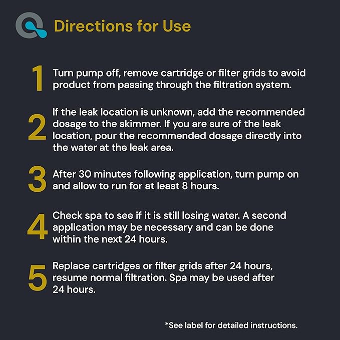 Hot Tub Leak Sealer to Fix Leaks Easily - Spa Leak Sealer 16oz, Advanced Spa Repair Chemical Made in the USA - AquaDoc