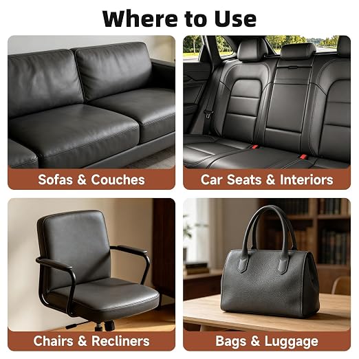 Leather Repair Tape, Heavy Duty Vinyl Repair Patch, Waterproof Self Adhesive Leather Repair Kit for Fixing Holes & Scratches on Couch, Car Seat, Furniture (Dark Grey, 15.7 x 59in)