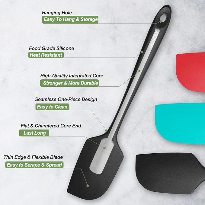 3 Pack Large Silicone Spatula for Kitchen,600°F Heat resistant Rubber Spatulas for Baking,Cooking, Scraping,and Mixing,Non Stick Kitchen Utensils, BPA Free, 11.2 IN, Multicolors