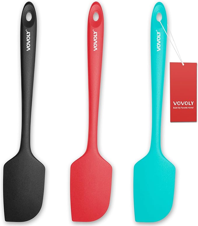 3 Pack Large Silicone Spatula for Kitchen,600°F Heat resistant Rubber Spatulas for Baking,Cooking, Scraping,and Mixing,Non Stick Kitchen Utensils, BPA Free, 11.2 IN, Multicolors