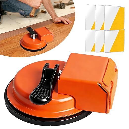 Floor Gap Fixer Tool with Vacuum Suction Cup & 6 PCS Sticky Pads, Heavy Duty Plank Grabber for Laminate Vinyl Flooring Gap Repair, Wood Flooring Installation Kit for Filling Floor Gaps