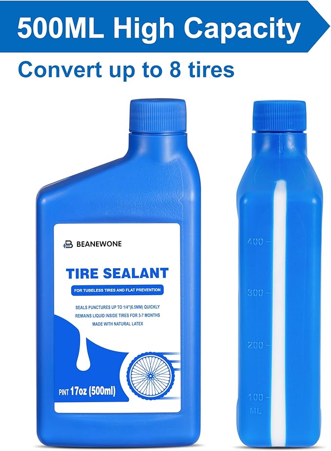 Tubeless Tire Sealant, Tubeless Bike Sealant - 2oz per Bottle, Long-Lasting for MTB, No Tubes and Tubeless Tires. No Tire Removal, Directly Refills in Under 30s