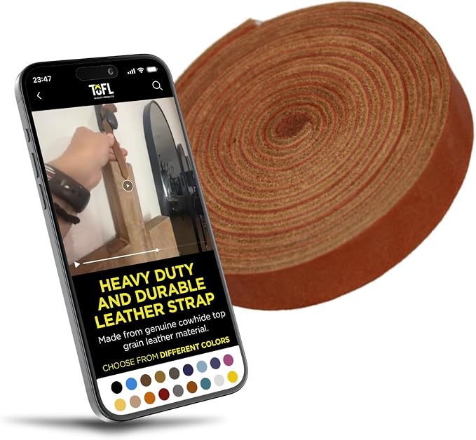 Leather Strap for Crafts & Jewelry | 72 Long × 5/8" Wide × 1/8" Thick (7-8oz) | Genuine Leather Strips for Crafts, Projects or Repairs - Golden Tan