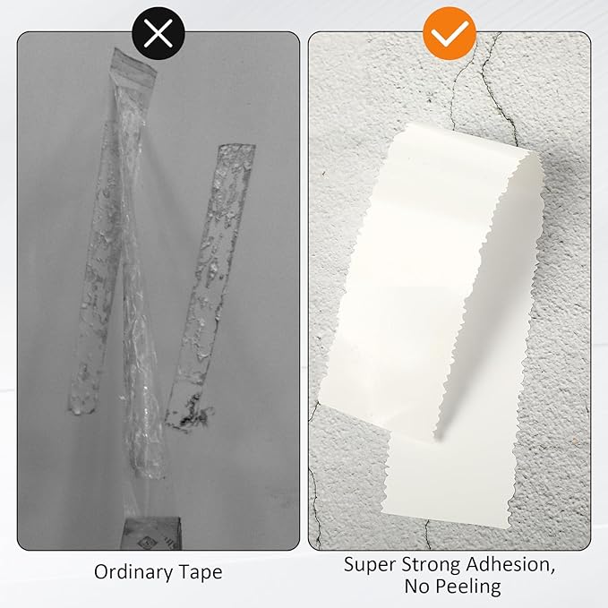 Tape Serrated Edge for Drywall Patch Joint Repair- High Adhesion, Easy Tear Wall Repair Tape (2in*65ft, White)