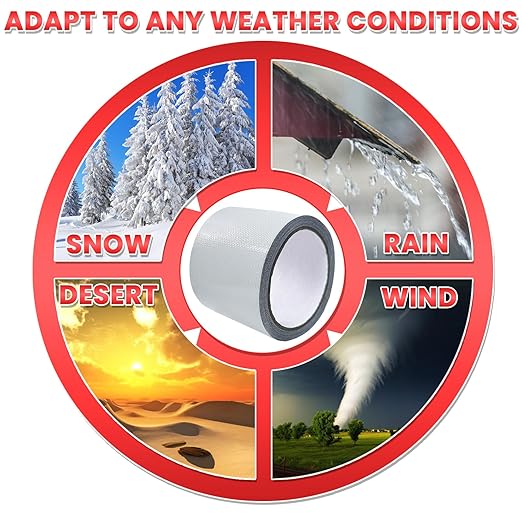 Birllaid Awning Repair Tape for Tarp, Heavy Duty Outdoor Repair Tape for Siding, Boat Covers, Tent, Sail Repair Patch Kit, Waterproof, UVproof, White