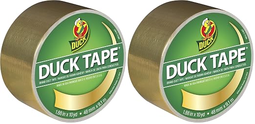 Duck Brand 280748 Duct Tape Single Roll, Metallic Gold (Pack of 2)