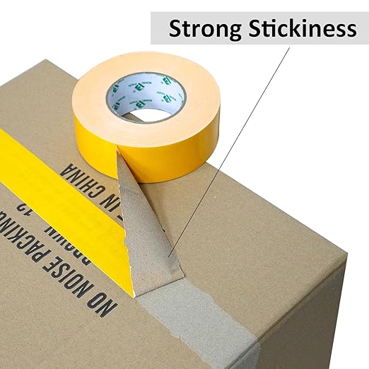 BOMEI PACK Yellow Duct Tape, Heavy Duty Strong Waterproof Industrial Color Duct Tape 9.0mil x 1.88inch x 60yds for Packing and Repairing