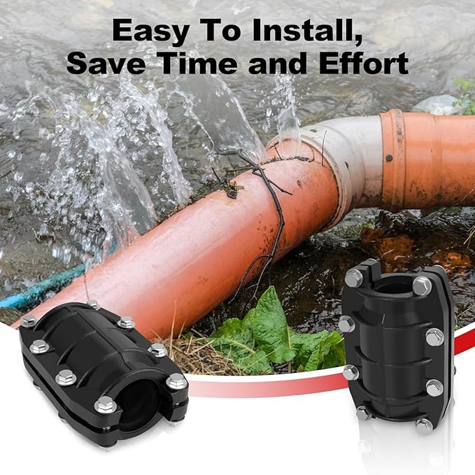 Pipe Repair Clamp 1-1/2 inch, Water Pipe Leak Repair Clamp, Pipe Repair Kit for Plastic and Metal Pipes, Leak Stopper with Anti-Impact, Suitable for Pipes 40 MM OD
