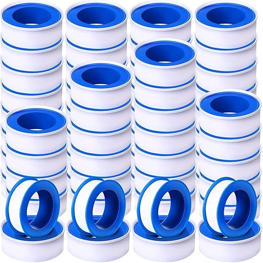 Pushglossy 200 Rolls PTFE Tape 1/2 x 520 Inches Plumbers Waterproof Sealant Plumbing Tape for Shower Head Repairing Water Pipe Sealing (White)