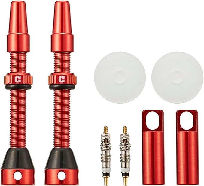 Corki Cycles Tubeless Presta Valve Stem 40 44 55 60 80 100mm with 2PCS Valve Core and 2PCS Remover Tool (Black Red Gold Rainbow)