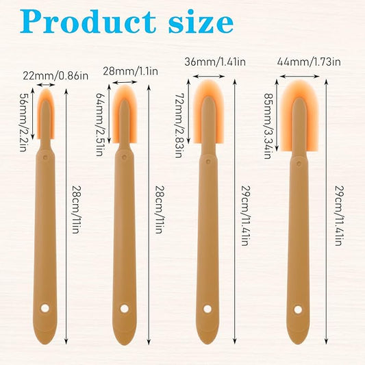 Rubber Caulking Tool, 4PCS Multi Size Flexible Silicone Caulking Tools Finishing Set with Caulk Smoother, Caulk Remover Tool, Caulks Smoothing Tools for Corners, Gaps & Seams