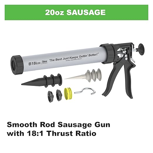 Albion Engineering Company B18S20 B-Line Manual Drive Sausage Caulking Gun, 20 oz, 18:1 Drive
