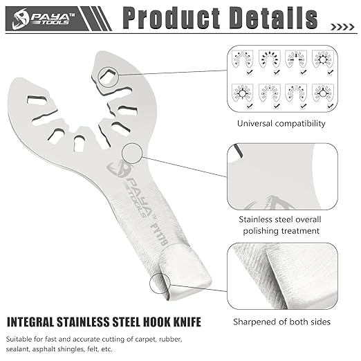 Hooked Cutter Blade for Precision Work - Planked Deck Caulking Removal for Clean Cuts in Tight Spaces(5-Pack)