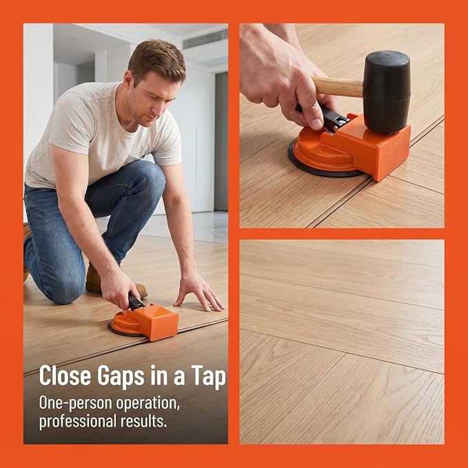 Floor Gap Fixer Tool - Heavy Duty Suction Cup for Closing Loose Floorboard Gaps, No Damage, No Pro Needed
