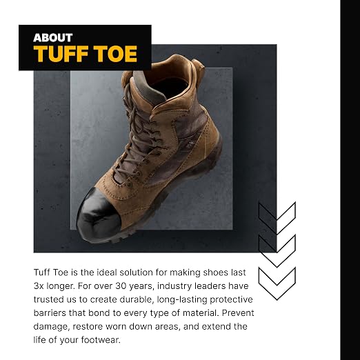 Boot Toe Protector V2 Adhesive, Extra Strong Shoe Glue Toe Protectors for Shoes & Work Boots - Waterproof, Shoe Repair Kit (Black)
