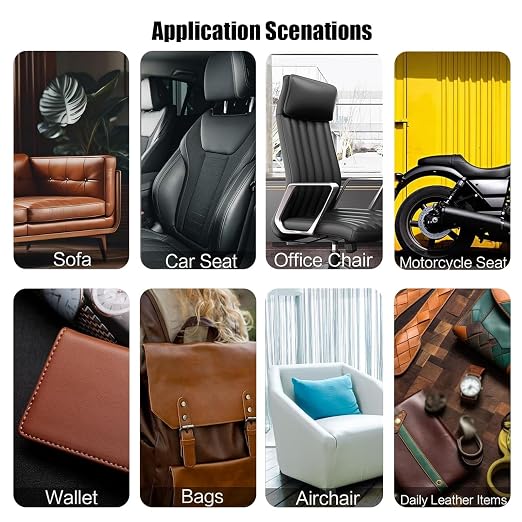 Self Adhesive Leather Fabric for Repair, Leather Rip Repair Kit Vinyl Repair Tape, Upholstery Leather Patches for Furniture Couch Chairs Car Seat(Beige White)