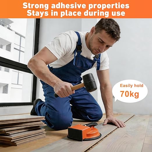Floor Gap Fixer Tool, Heavy Duty Floor Gap Fixer Tool, Enhanced Vacuum Suction Cup, Professional Grade Gap Closer for Laminate, Wood, Vinyl & Tile Flooring (Black)