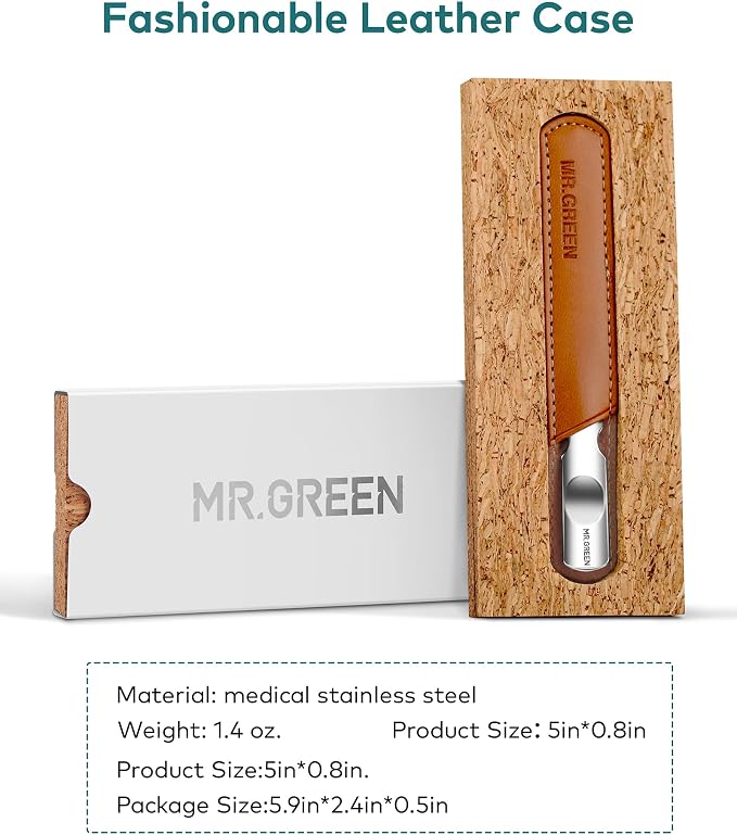 Nail File,Professional Double Sided Stainless Steel Nail File with Non-Slip Handle and Leather Case,Double Sided and Files Nails Easily for Men and Woman