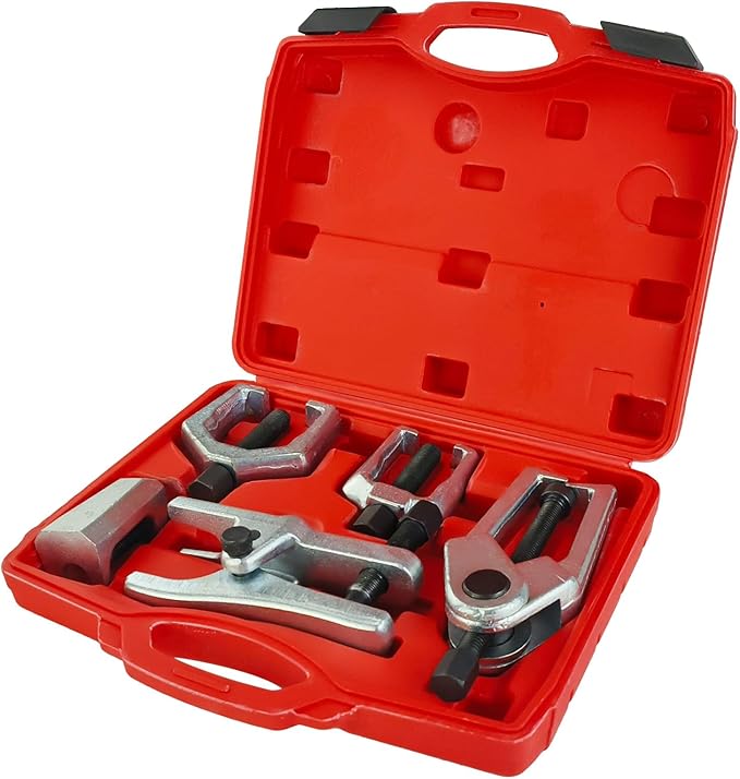 5-Piece Professional Front End Service Tool Kit | Pitman Arm Puller, Ball Joint Separator & Tie Rod Remover for Precision Auto Repair