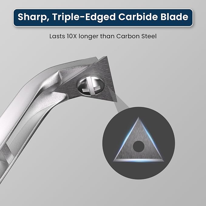 LU&MN Carbide Scraper Tool – 1-INCH Tungsten Carbide Triangular Blade, Heavy-Duty Paint, Glue & Putty Remover with Ergonomic Non-Slip Handle