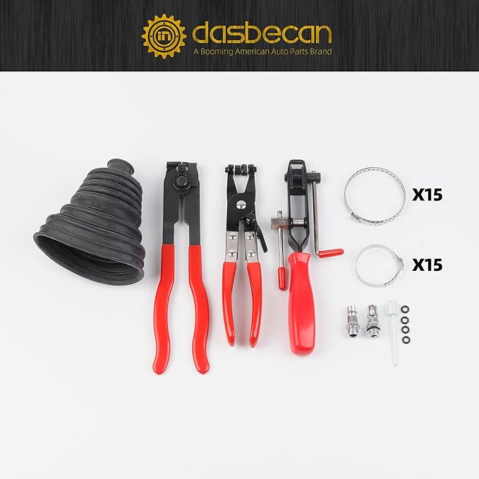 Dasbecan Universal Pneumatic CV Joint Boot Tool Expander Rod Spreader Installation Removal Tool Kit with 3Pcs Universal Auto CV Joint Boot Clamp Pliers Tool Set (Black)