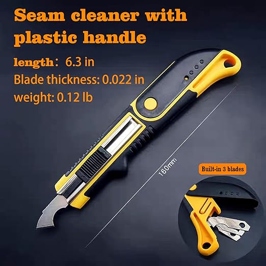Grout Removal Tool Grout Removal Blade 1 Handle and 3 Grouting Saw Blades Used to Clean Debris in the Gaps of Tiles for Better Filling
