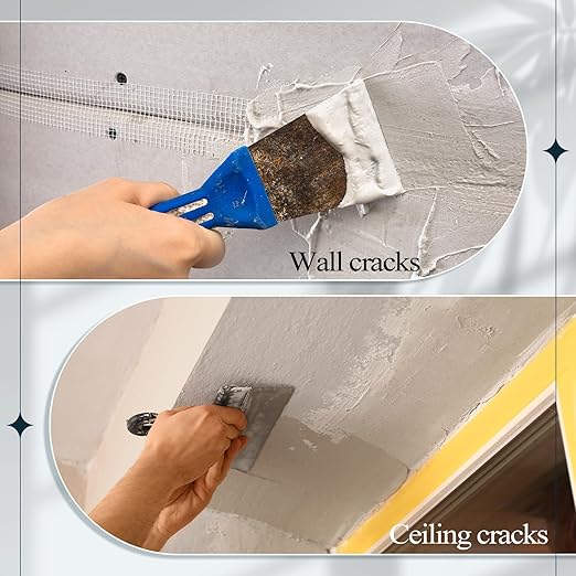 Pushglossy 5 Rolls Drywall Joint Tape 1.8 Inches x 492 ft Self Adhesive Fiberglass Mesh Drywall Joint Tape White Heavy Duty Wall Crack and Seam Patch for Repairing Joining Finishing