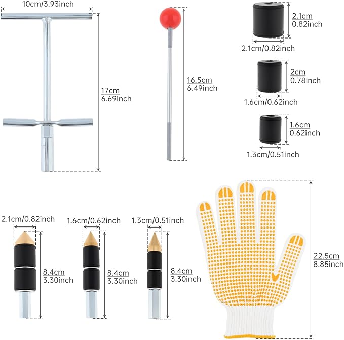 Pipe Water Stopper Kit Stainless Steel Pipe Water Stop Needle Home Improvement for Fast Water Line Pipe Repairs Plumbing Hot Melt Pin Jet Sweat Plumbing Kit Tool with Glove
