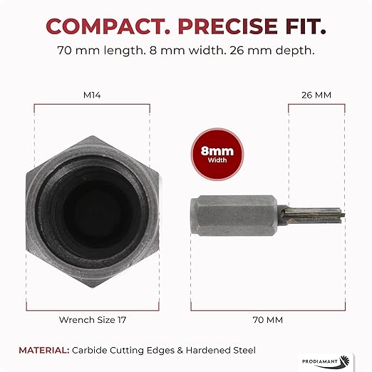 PRODIAMANT® Mortar Rake [12MM / 1/2 INCH] - Raking Bit for M14 Angle Grinder with 5/8-11 Thread - Tuck Pointing Bit for Masonry, Brick, Concrete, Joint & Grout - Tungsten Carbide Cutter - Heavy Duty