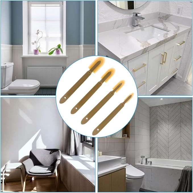 4 Pcs Rubber Caulking Tool Set - 4 Size Reusable Sealant Spatula Kit with Grip for Smooth Finishing on Tiles, Brick & Bathroom