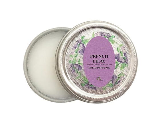 Ladybug Soap Company French Lilac Solid Perfume Balm, All-Natural, Handcrafted in the USA, Travel-Size Tin (1/4 oz) with Matching Body Butter, 1.5 oz