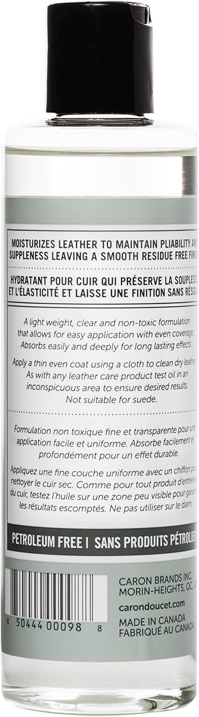 CARON & DOUCET - 100% Natural Leather Oil & Conditioner to Repair & Restore; Shoes, Boots, Couches, Car Seats, Purses, Jackets, Saddles & Tacks