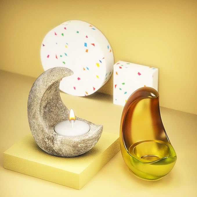 Moon Candle Holder Resin Mould, DIY Silicone Mould for Home Decorations