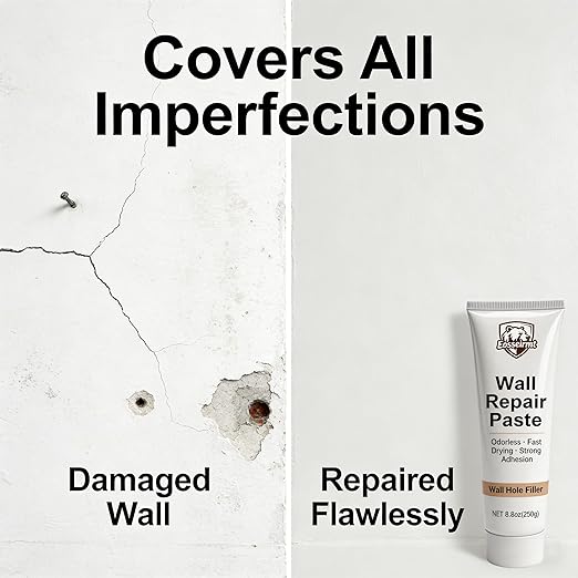 Spackle Wall Repair Paste Tube Putty,Filler Nail Hole Drywall Patch Kit–2 Pack 250g (500g Total) Zero VOC Odorless Wall Filler,Fast Drying Paintable Compound for Cracks and Holes