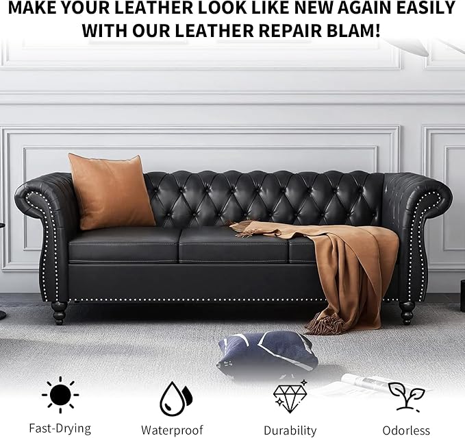 Black Leather Recoloring Balm with 100ml Mink Oil,Leather Couch Scratch Remover,Leather Repair kit for Vinyl Furniture and Car Interior,Leather Dye Paint,Mink Oil for Leather