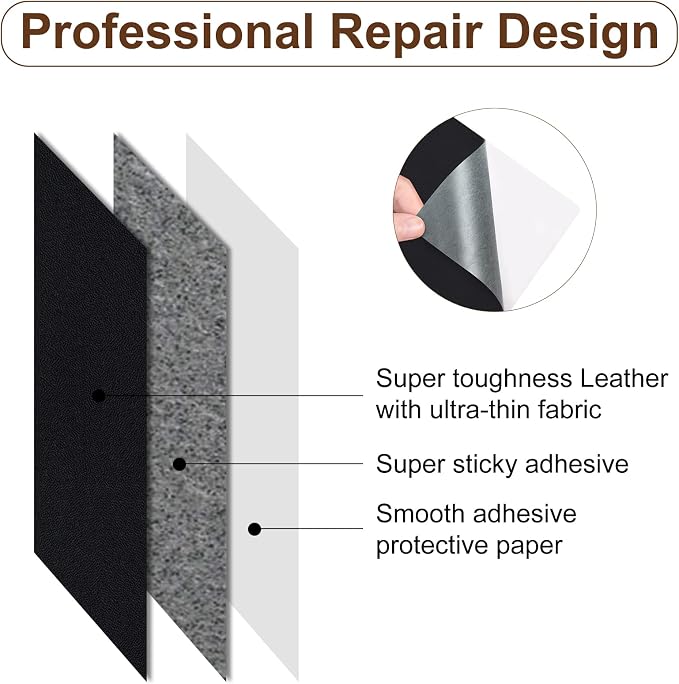 Numola Leather Repair Patch 8×11 inch Self-Adhesive Leather Repair Tape, Scratch/Holes Vinyl Repair Kit for Couch, Car Seat, Sofas, DIY Furniture Upholstery, Chair, Jackets, First-aid (Dark Wine Red)