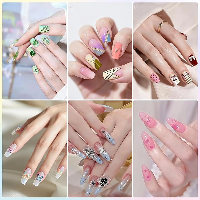Biutee Nail Stamping Plates 16PCS Nail Stamping Kit with 8 Nail Stamping Gel Polish, 1 Nail Stamper Scraper & Storage Bag, Nail Stamp Kit Flower Butterfly Animal Design for Beginners & Nail Lovers