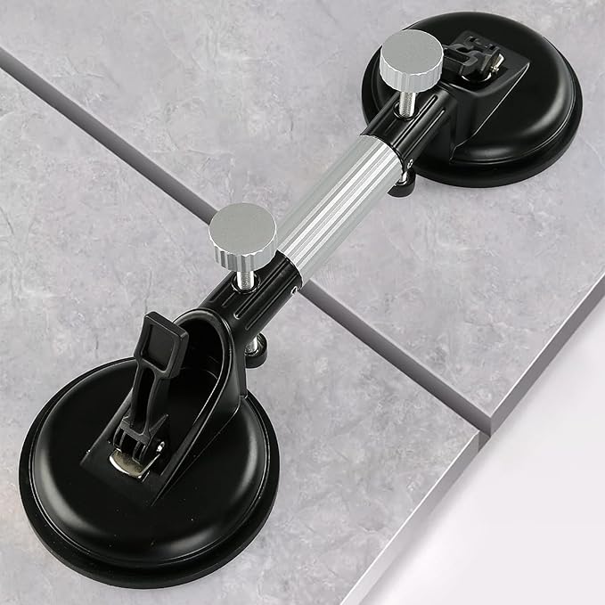 LOZLIN Lifting Clamps, Gap Adjustment, Heavy Duty Stone Slab Lifter, Non-Slip Rubber Grip, Thickened Alloy Steel, for Glass Granite Marble Wood Door Panel Handling 45mm 2 PCS