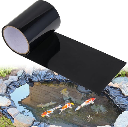 60”x 4” Pond Liner Seam Tape Single Sided PVC Waterproof Adhesive Tape for EPDM Liners Waterproof Pond Repair Kit Thickened Peel and Stick Seam Tape for Outdoor Roof Garden Cover Patch Repair