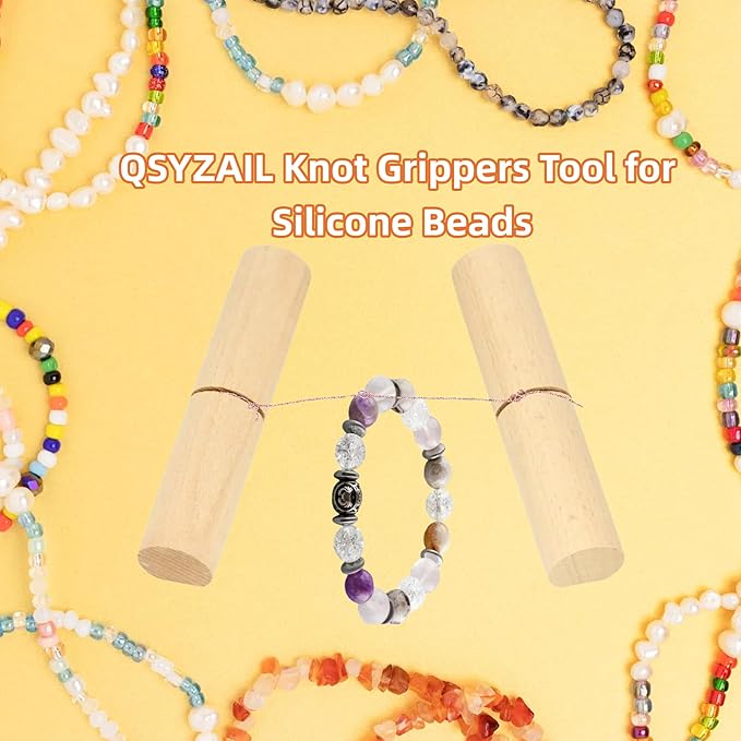 QSYZAIL Knot Grippers Tool for Silicone Beads Bracelet Helper Beading Supplies