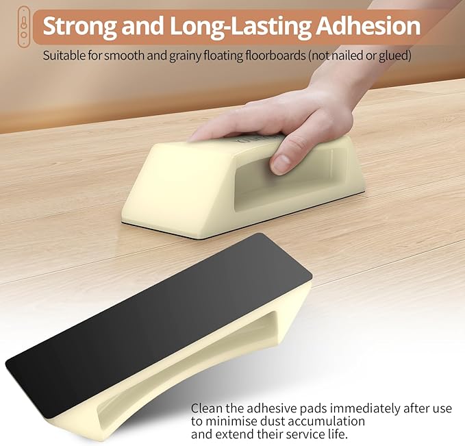 Kamtop Floor Gap Fixer Tool, Nano-Adhesion Plank Grabber for Laminate, Vinyl & Hardwood Floors, Reusable Nylon Flooring Gap Repair Tool with Impact Block, Spare Pad & Sponge for DIY Home Repair