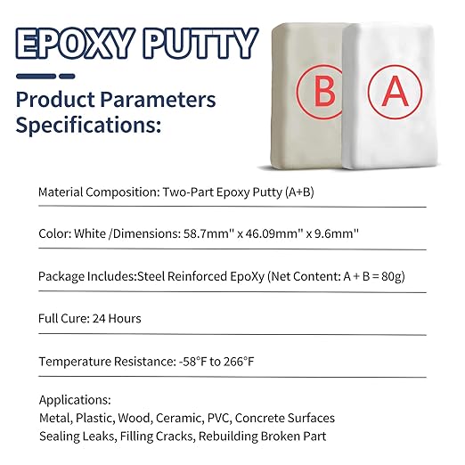 SOPAMI Epoxy Putty Fast Repair Epoxy Clay, High Strength 2 Part 2.82oz/80g | Filler Putty for Sculpting, Modeling, Crafting, All Purpose Pool Clay for Bonding Plastic Metal Ceramic Wood Tile Glass
