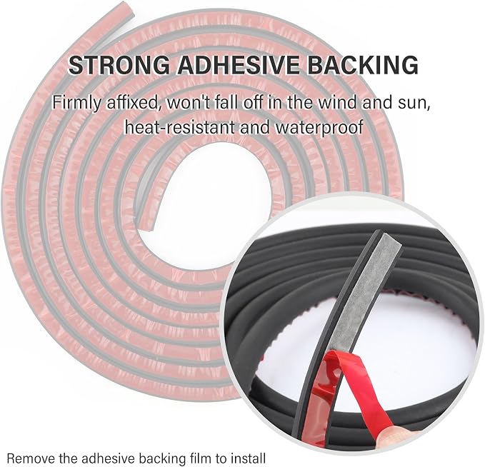 26Ft Automotive Weather Stripping,D-Type Car Door Seal Strip Fits for Doors Hoods Trunk Lids,Universal Self Adhesive Car Weather Stripping Car Accessories for Most Trucks (26Ft)