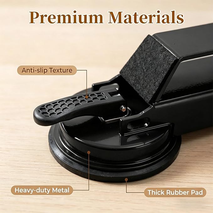 Floor Gap Fixer Tool 2026 New Heavy Duty Floor Gap Repair Tool with Enhanced Suction Cup & Mallet and 5pcs Sticky Pads for Laminate Vinyl Wood Tile Flooring (Black)